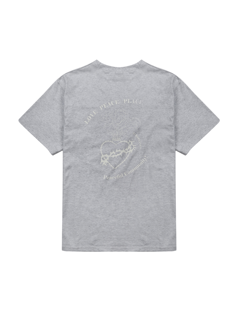 ZPB1 하트 어택 티셔츠 [GREY] 김나영이 착용한 제로플래닛