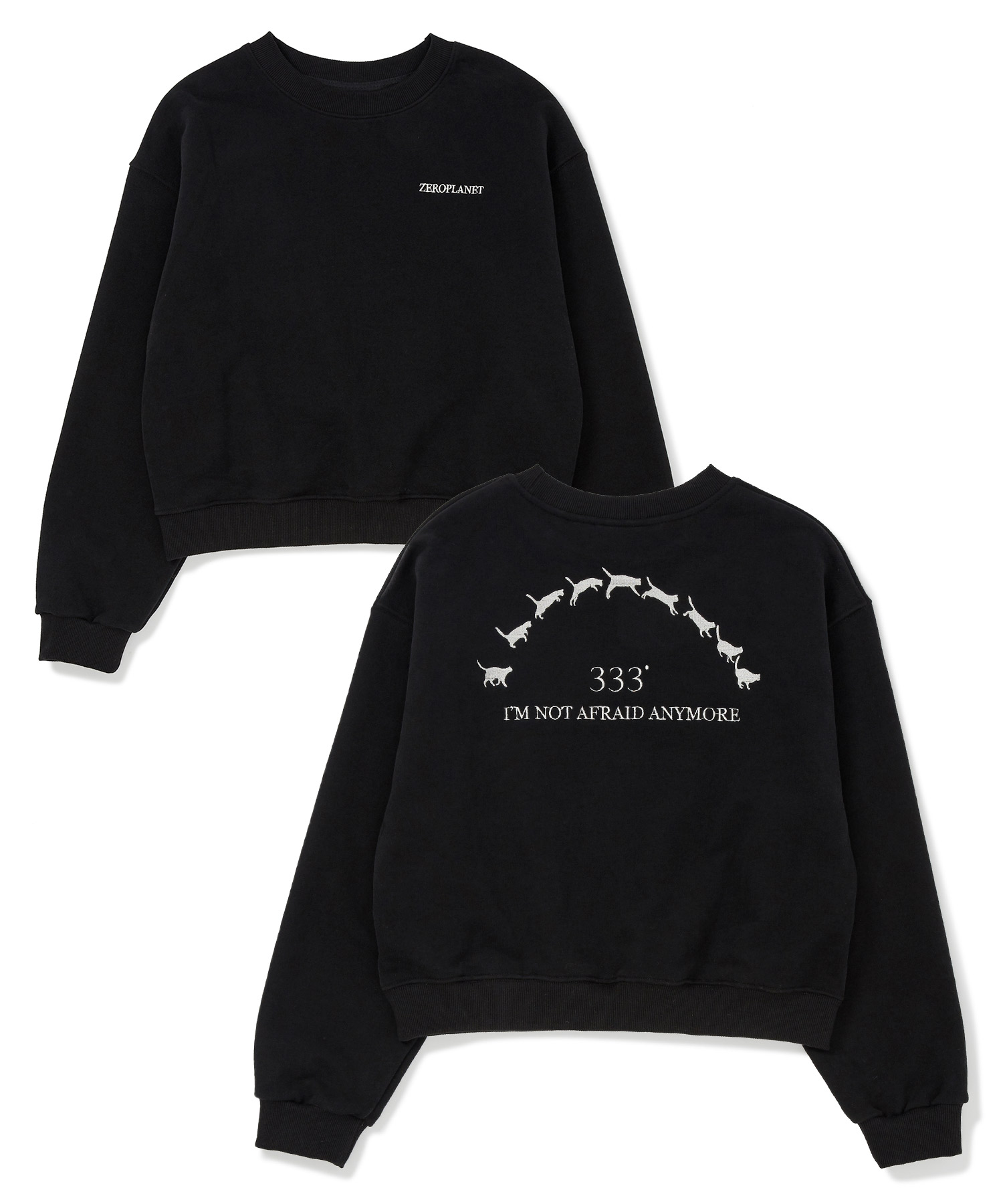 키티 333 스웨트셔츠 [BLACK] 김나영이 착용한 제로플래닛