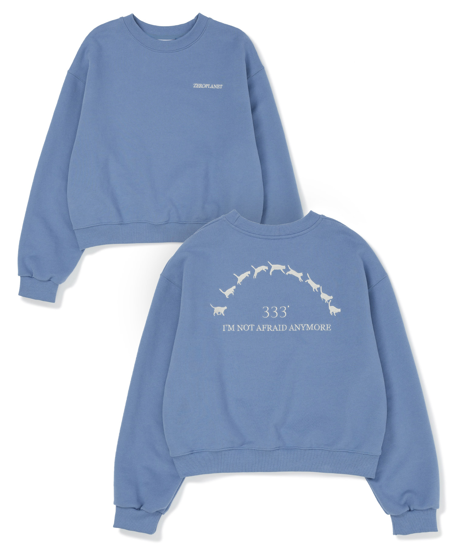 키티 333 스웨트셔츠 [BLUE] 김나영이 착용한 제로플래닛